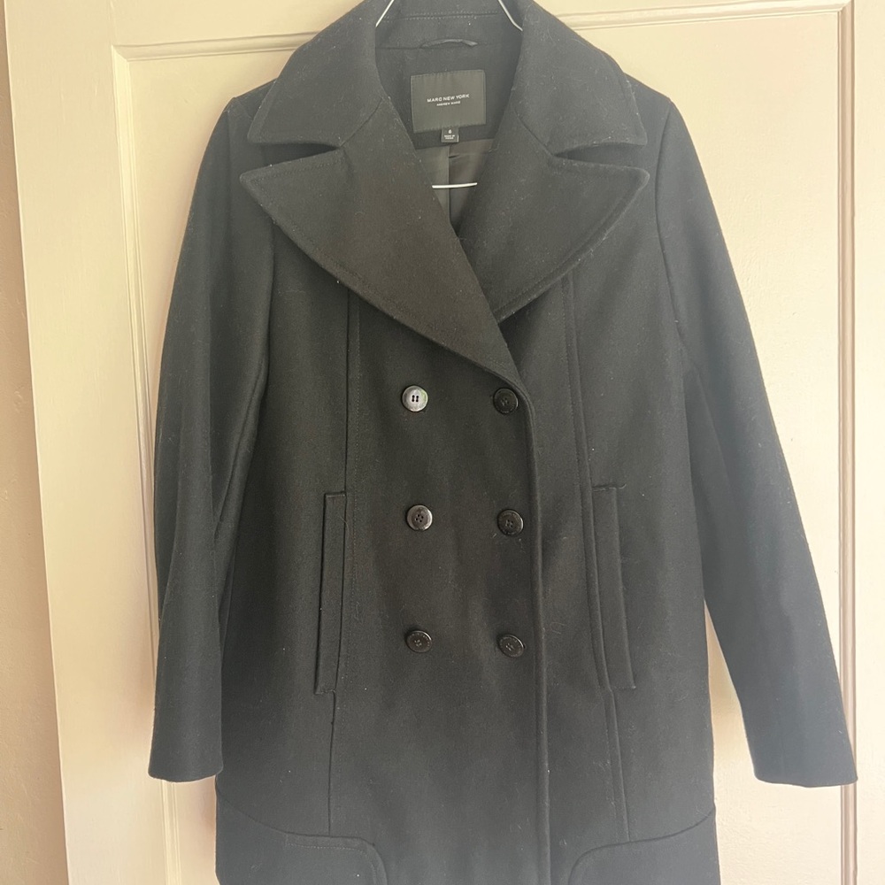 Women's Black Peacoat